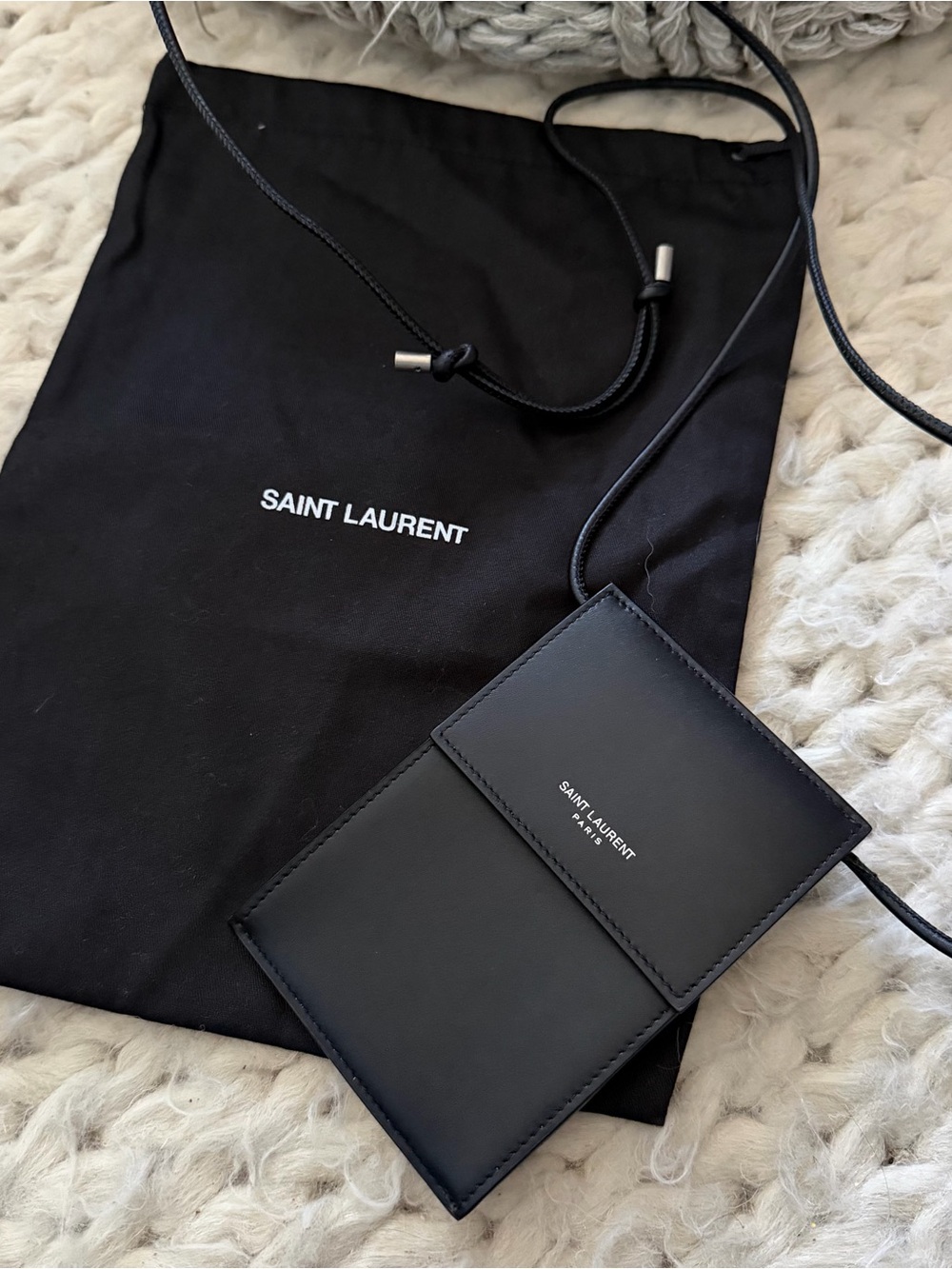 Saint Laurent logo print mini crossbody bag